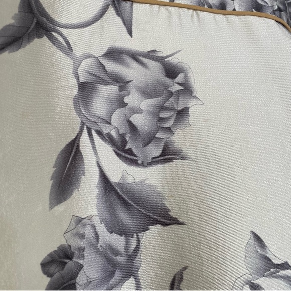 Zimmerman Skirt Mini Rose Floral Cream Grey Size 1 UK 10 Silk Cotton A Line - Picture 15 of 16